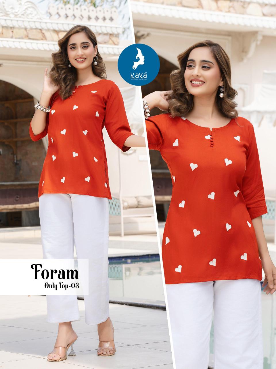 Kaya foram short top wholesale bazaar kurti